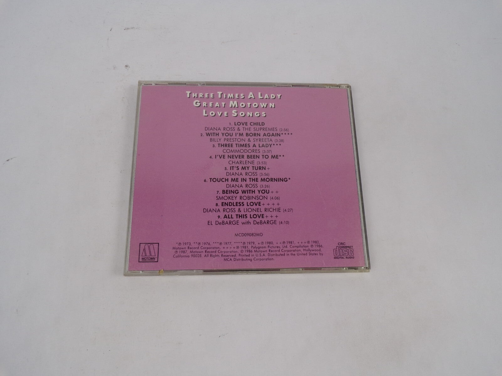 A Motown Compact Classic Three Times A Lady Great Motown Love Songs Love CD#68
