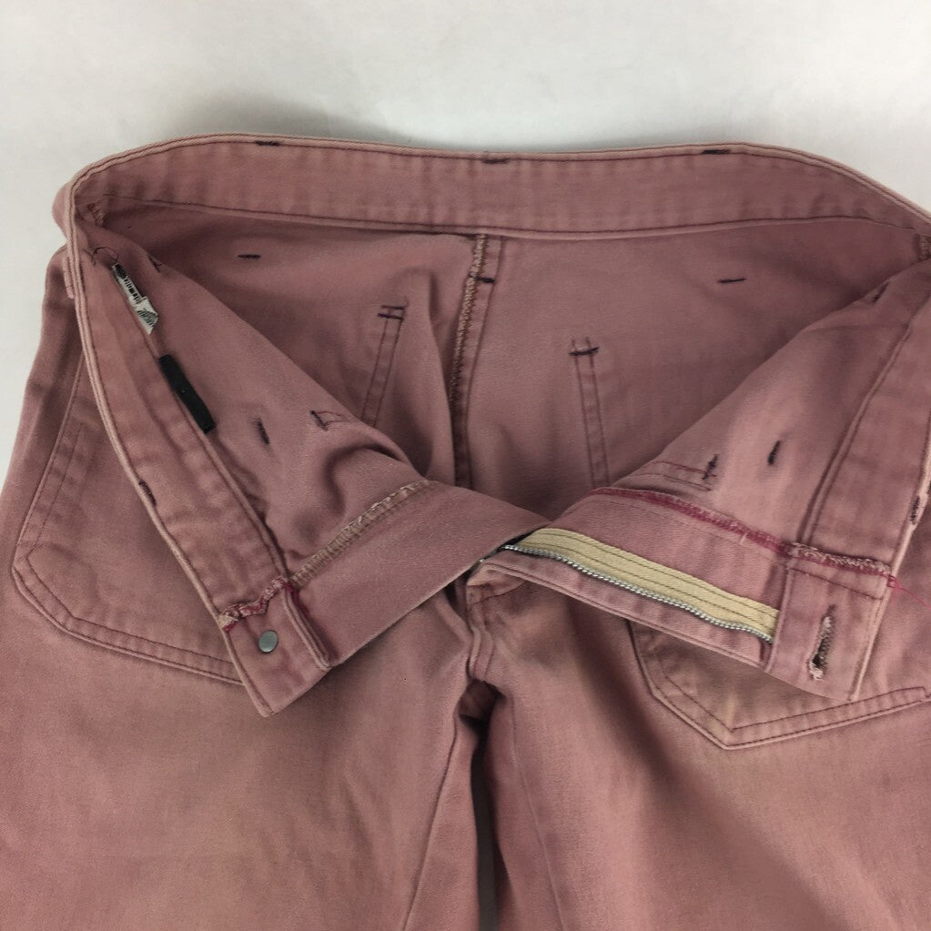 Contur Slacks Womens Straight Leg Pants Salmon Pink Zip Fly Flat Front Pocket 30