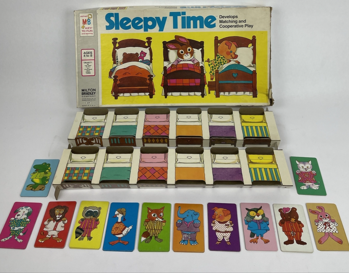 Vintage 1974 Milton Bradley " SLEEPY TIME " Board Game  In Box Matching RARE