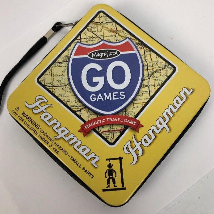 Go Games Inc. Boardgame Magnetic Hangman Box Excellent Complete! Clean