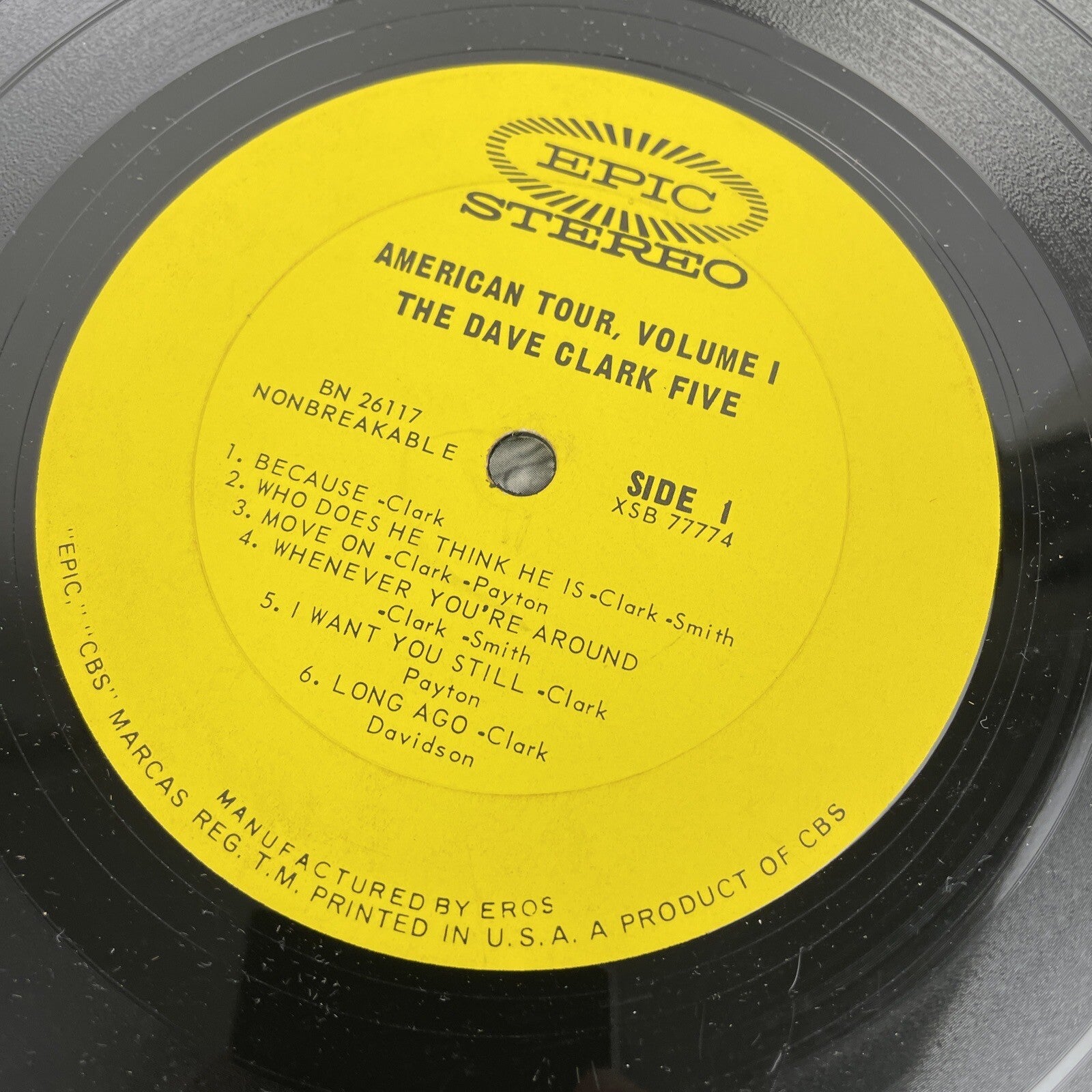 The Dave Clark Five – American Tour, Volume 1 1964 Epic Stereo Vinyl LP - VGC