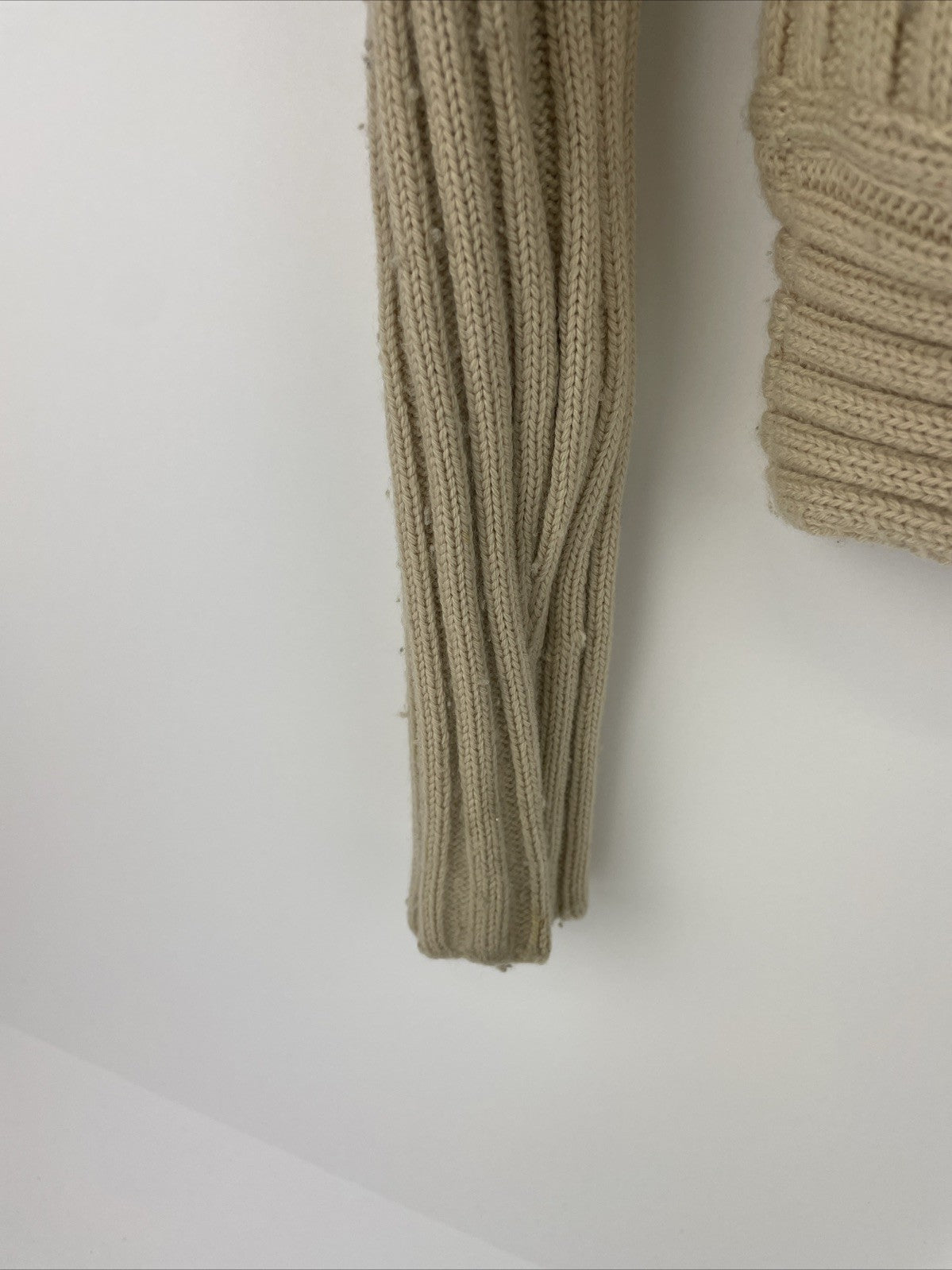 Vintage Missoni Pure Wool Beige w Yellow Stripes Sz Small Made in Italy