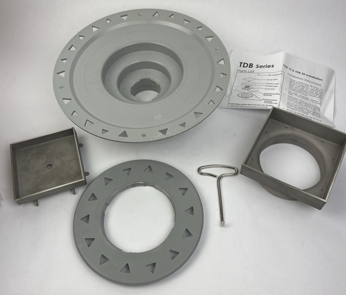 OEM ID Infinity Drain TDB 15 Kit w/PVC Bonded Flange Drain Body - LOOK