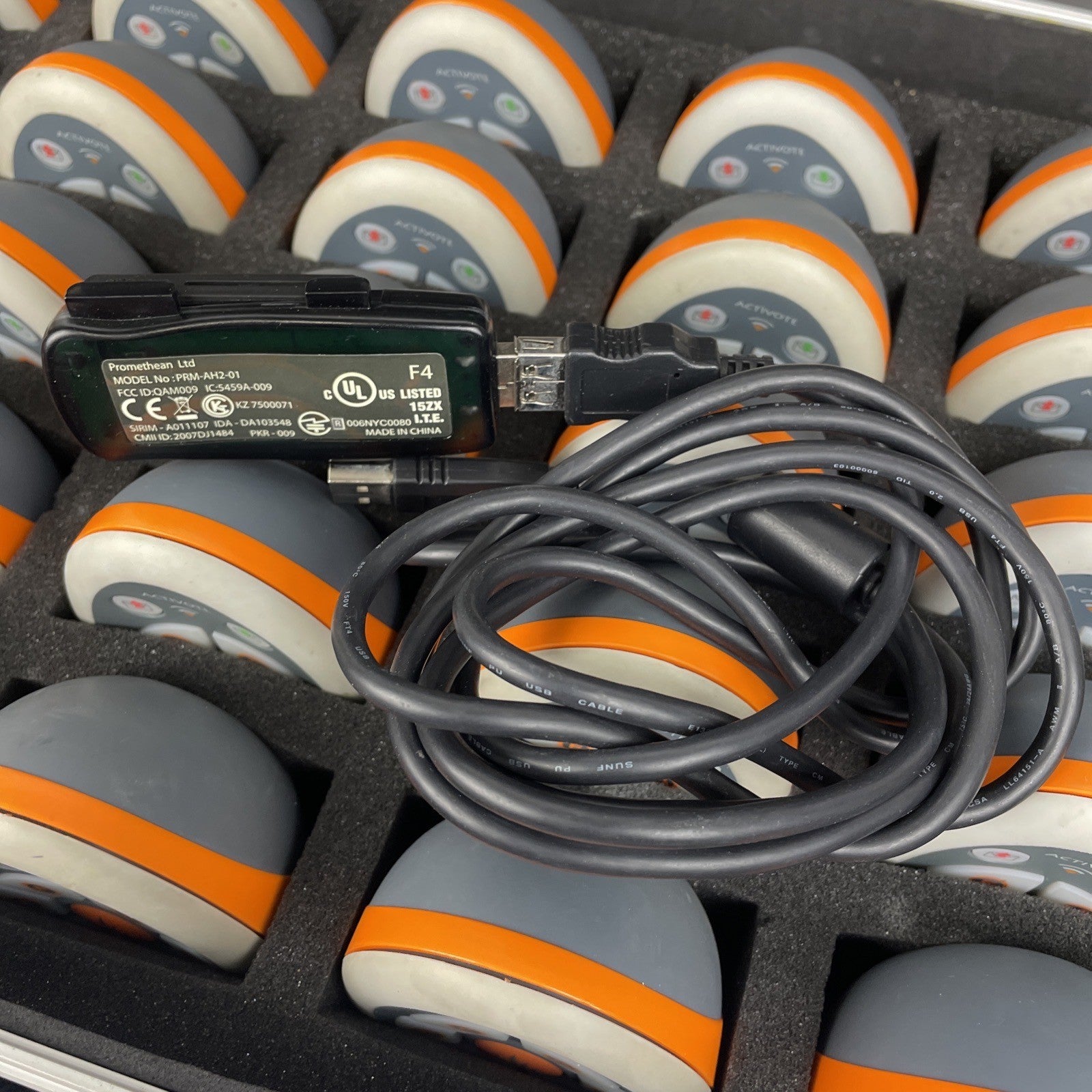 LOT OF 63 Promethean PRM-AV3-01 Activote Single Voting Pod w Protective Case VGC