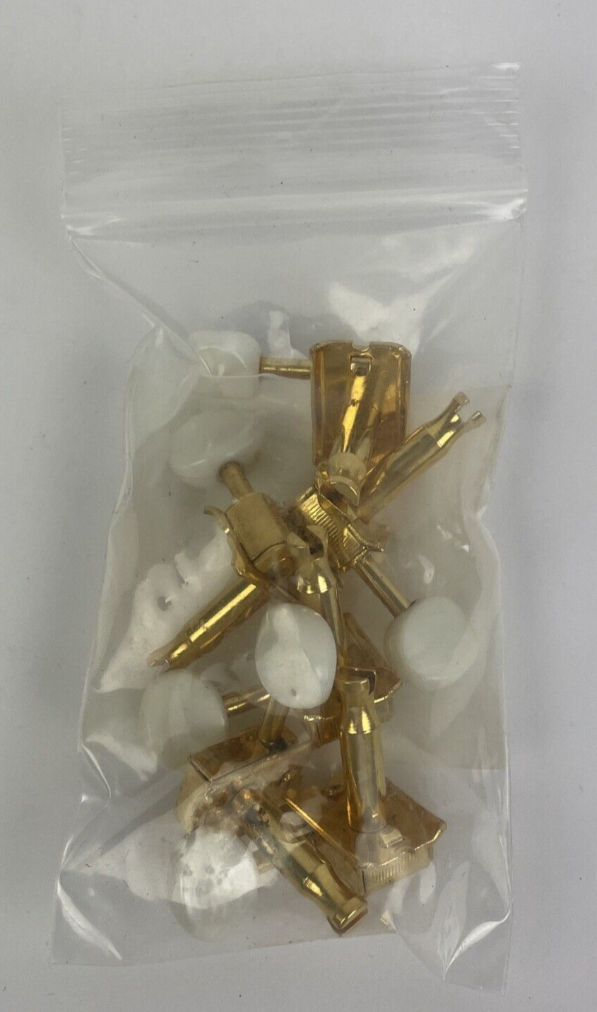 Lot of 6 x Guitar Tuning Machine Heads Faux White Pearl Brass / Gold Japan Made