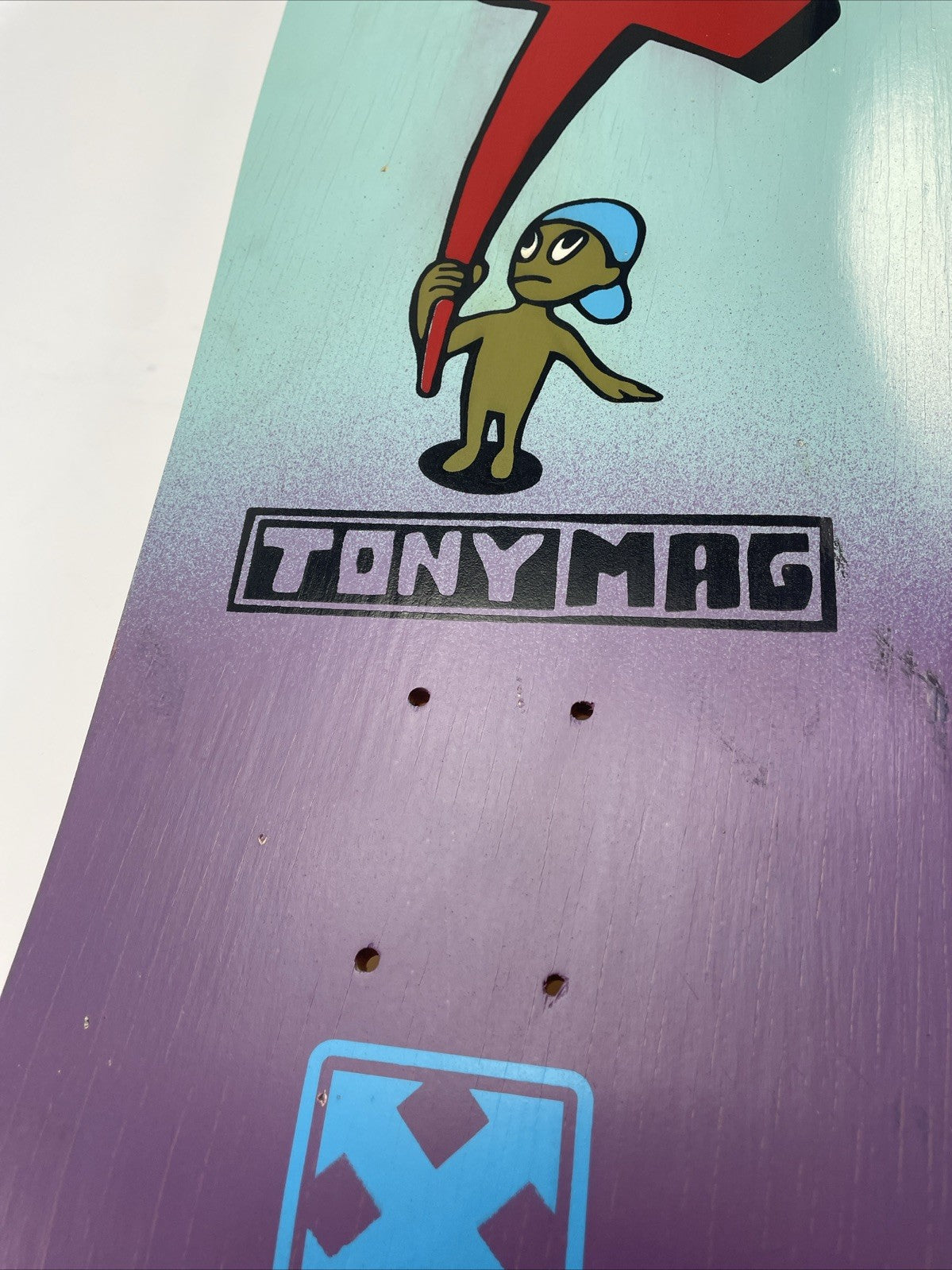 Tony Magnusson H Street Kid And Cross  Reissue 1980s Wood Hell Concave Blue Fade