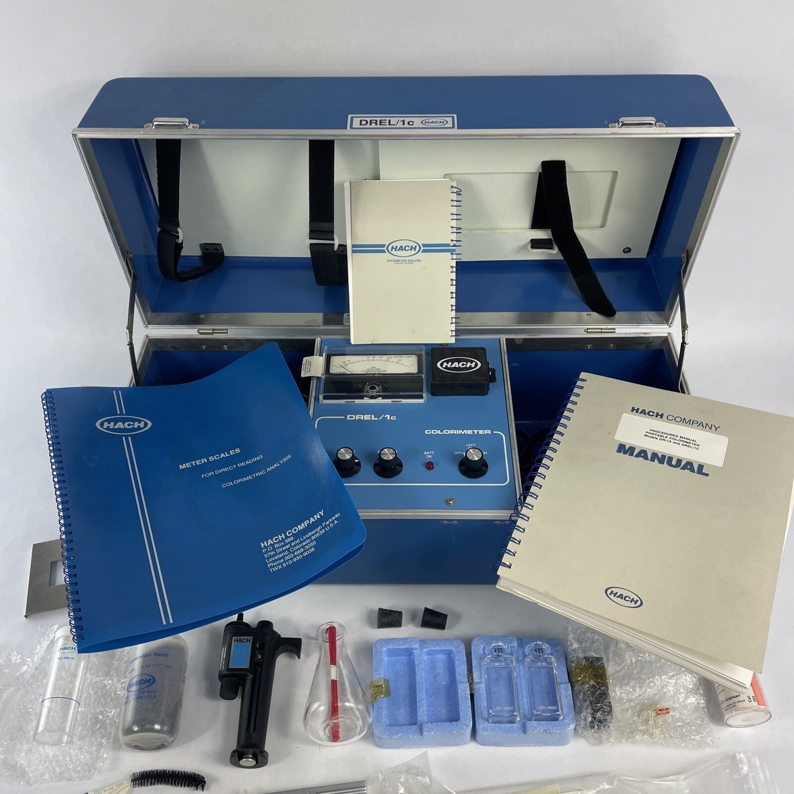 Hach DREL/1c Colorimeter 43000-00 W/ Digital Titrator, Accessories & Case - LOOK