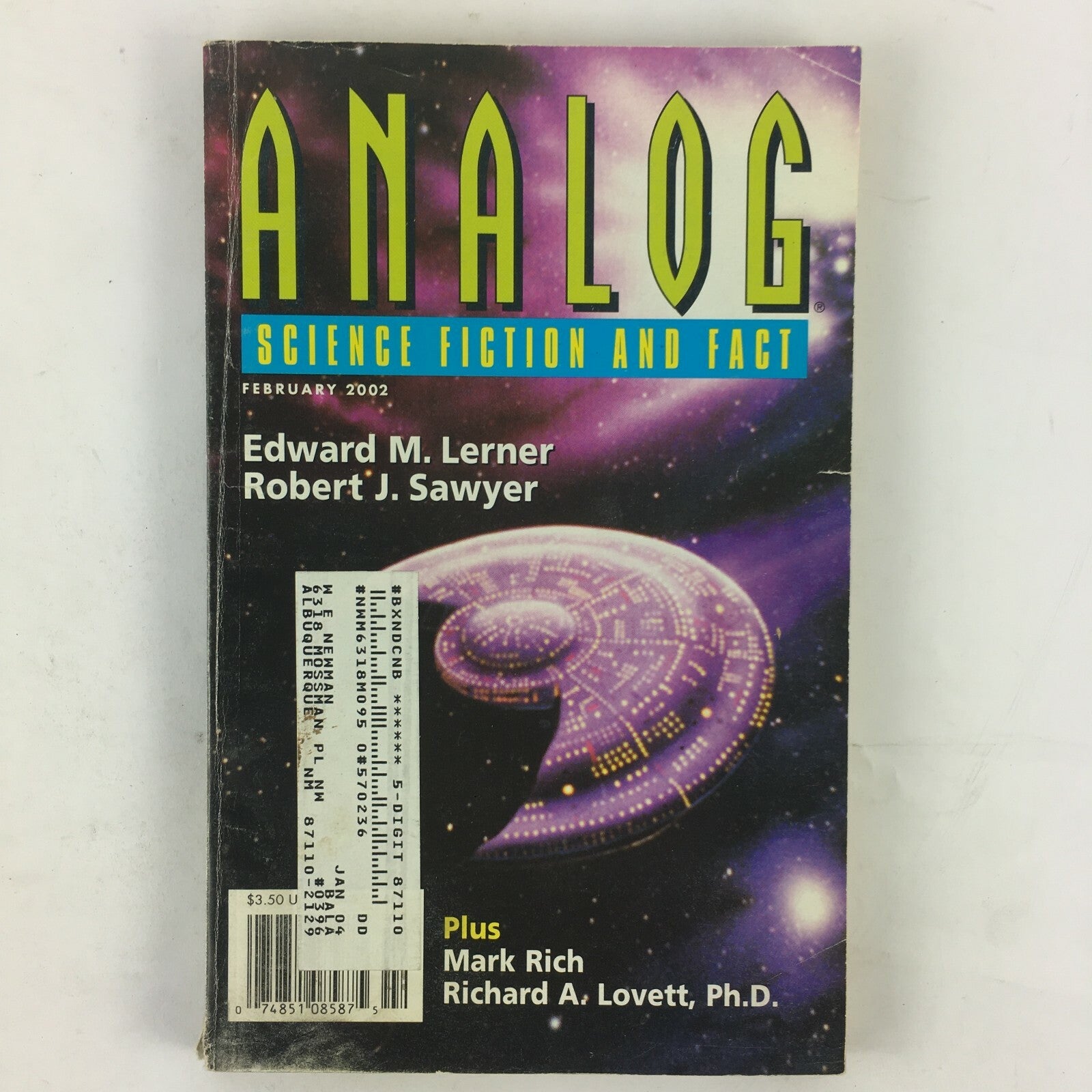 February 2002 Analog Science Fiction Fact Magazine Edward M.Lerner Robert