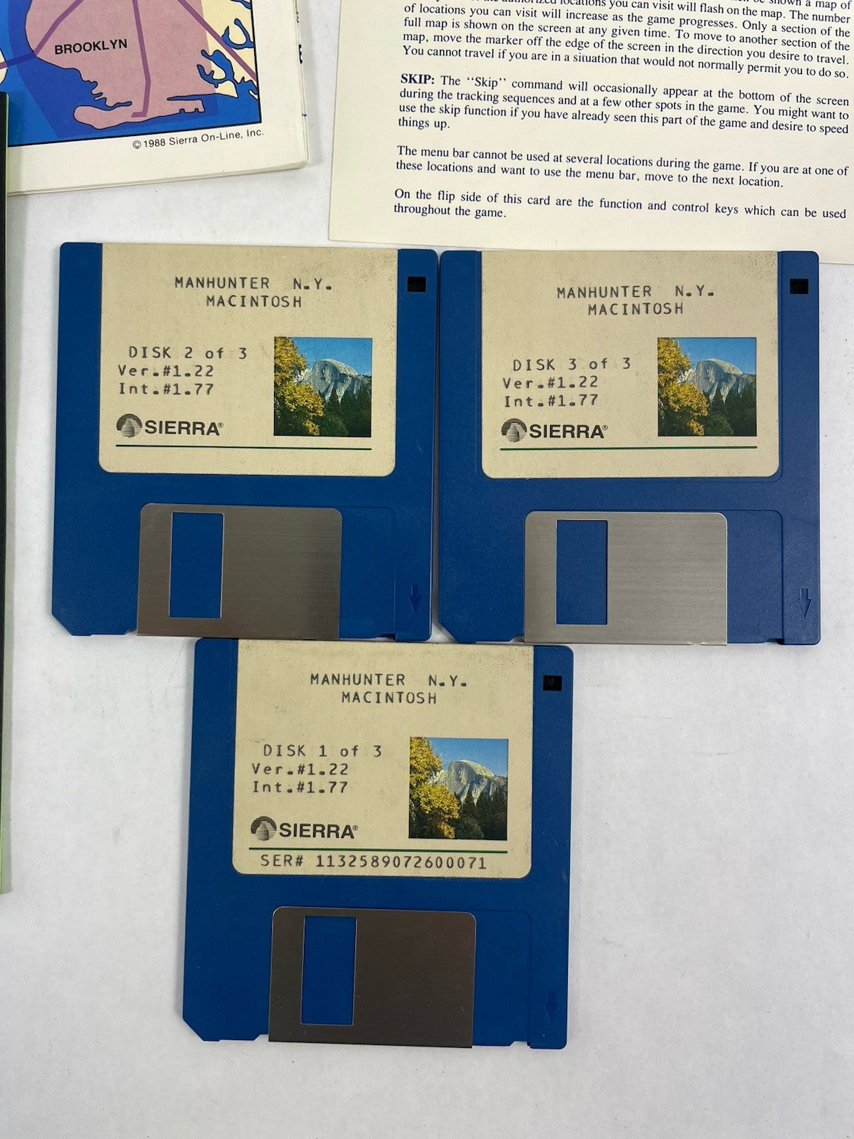 Man Hunter: New York Apple Macintosh & Mac II Sierra 1988Vintage computer game
