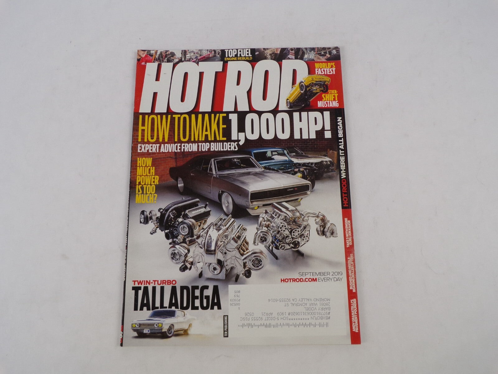 September 2019 Hot Rod Magazine How To Make 1000 HP! Expert Advice From Top Buil