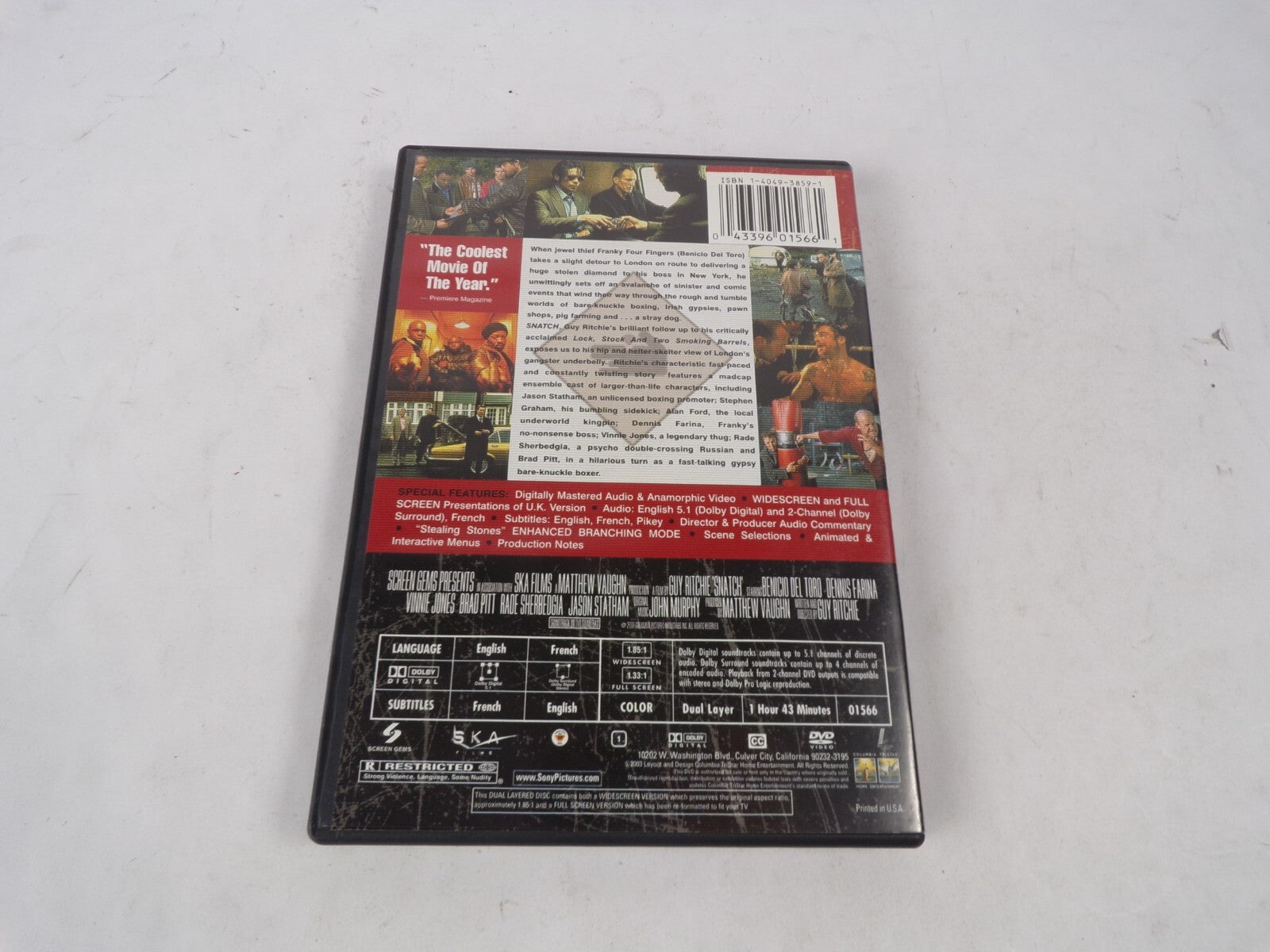 Snatch "A Rock-'em Sock- 'em Caper With Energy To Spare." Benicid Del DVD Movies