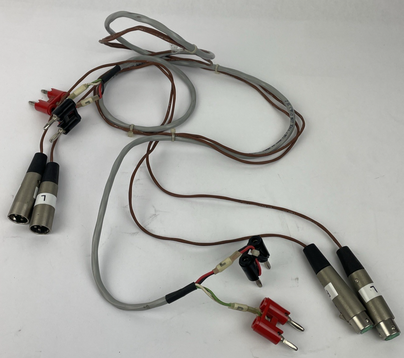 2 x Switchcraft XLR Female + 2 Dual Banana Plug Male to 2 x XLR Male + 2 Banana