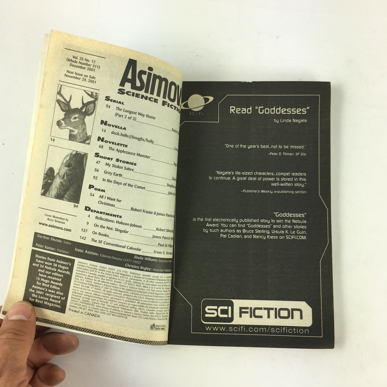 December 2001 Isaac Asimov's Science Fiction Magazine John M.Ford Kage Baker