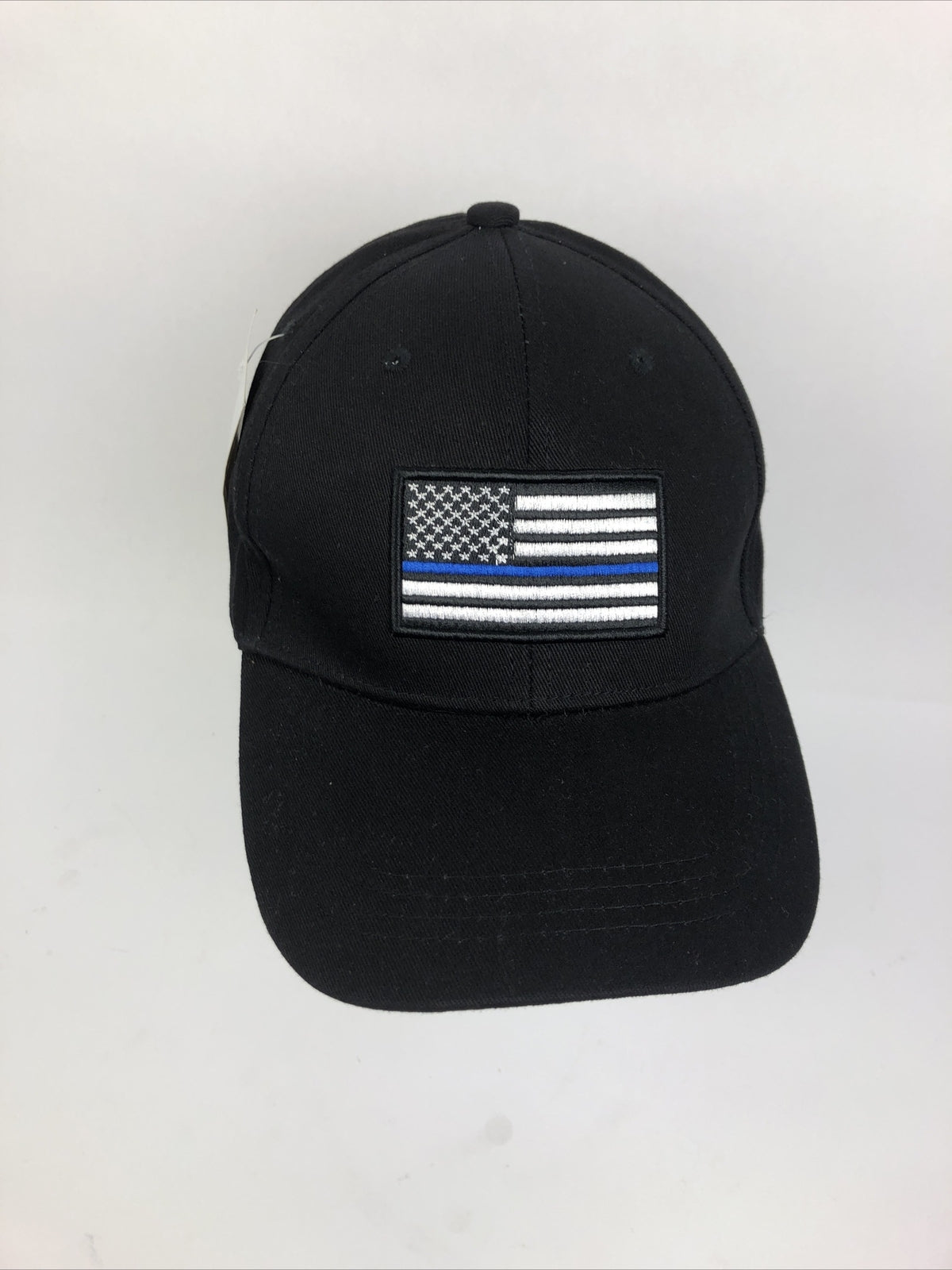 Thin Blue Line Police Hat American Flag Thin Blue Line Headwear Ball Cap, Black