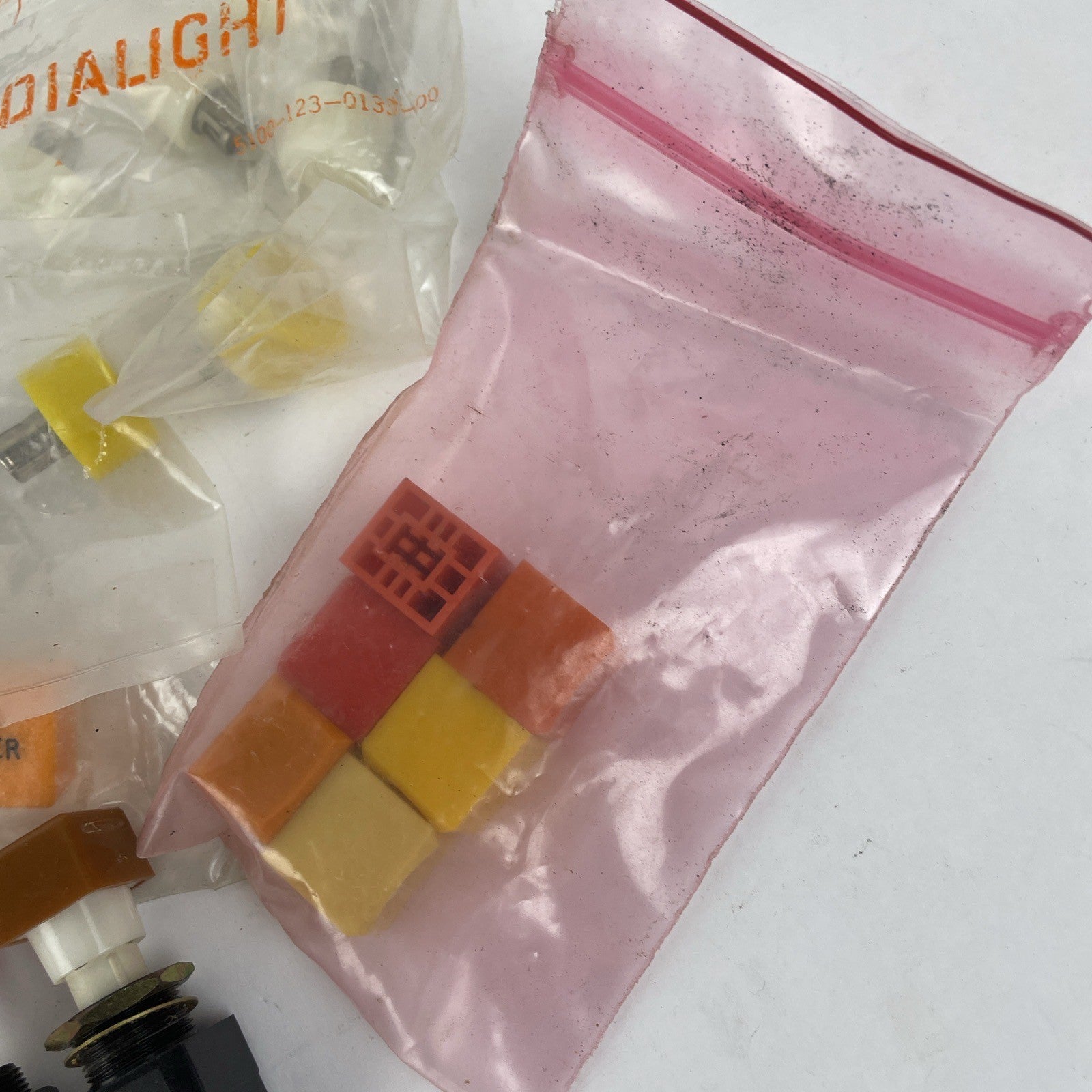 Huge Lot Of Square Push button Panel Lights Red Green Yellow Assorted shaft(s)
