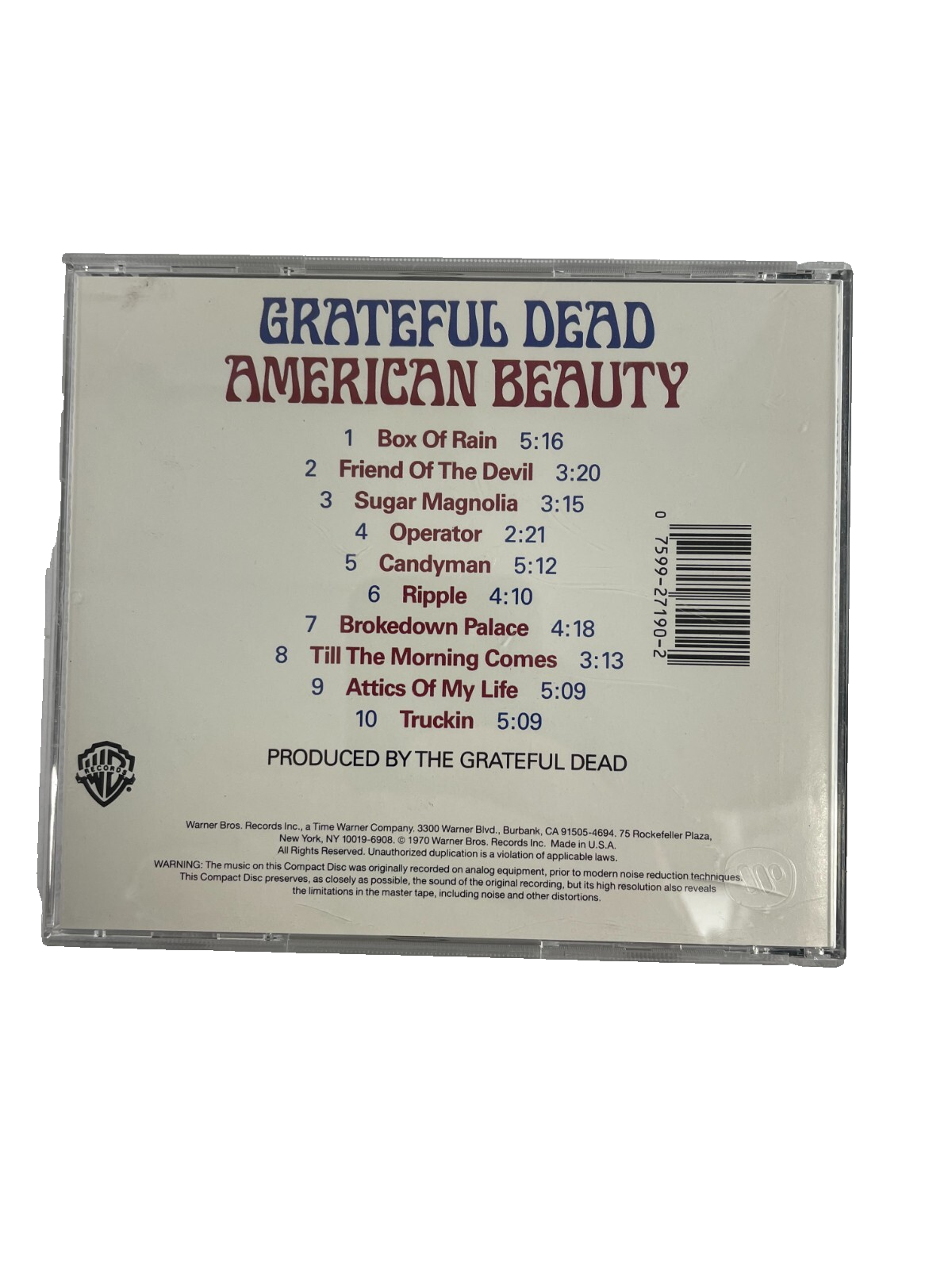Grateful Dead American Beauty Box Of Rain Friend Of The Devil Operator CD#10