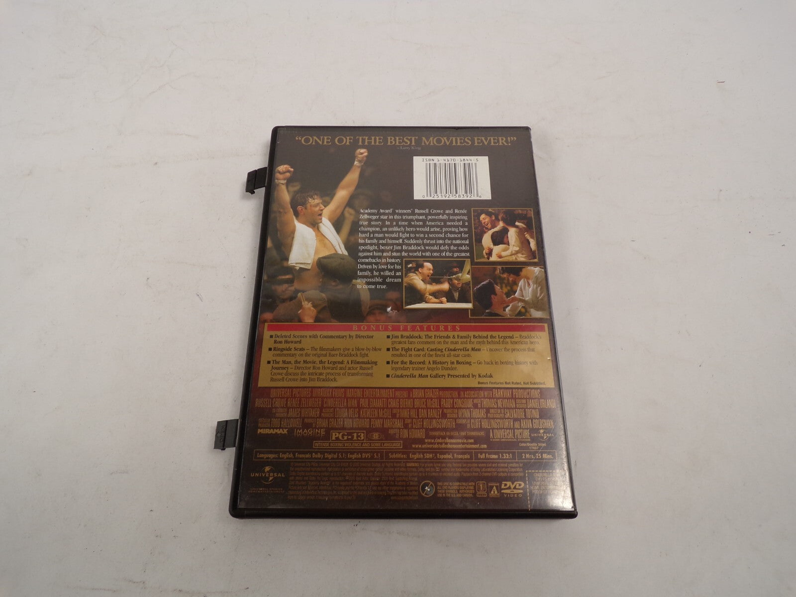 Cinderella Man  Ron Howard Film Russell Crowe Renee Zellweger Family DVD Movies