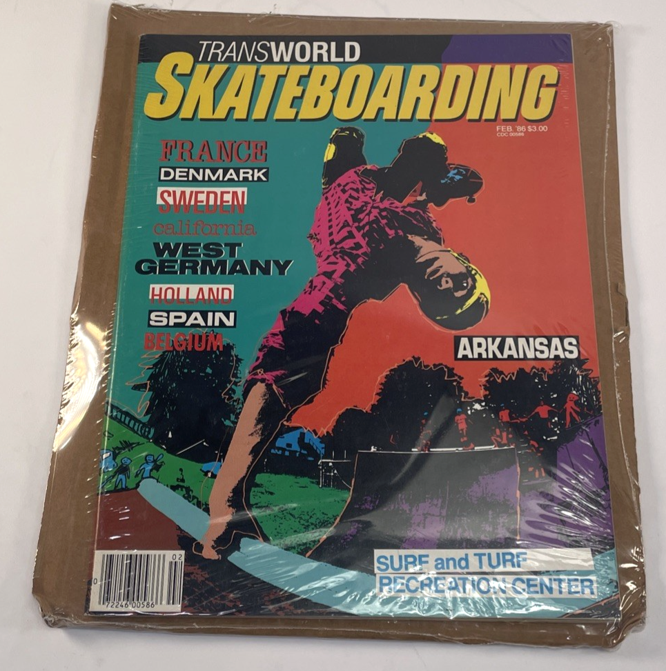 VINTAGE TRANSWORLD SKATEBOARDING MAGAZINE FEBRUARY 1986 Surf and Turf California