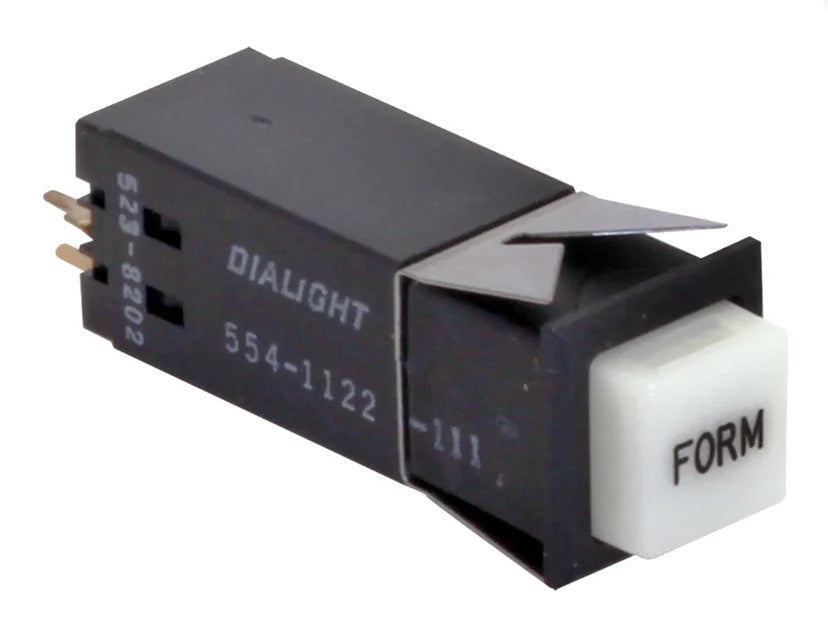 2 Dialight backlit SPDT momentary pushbutton switch. 5 amp, 125v contacts Button