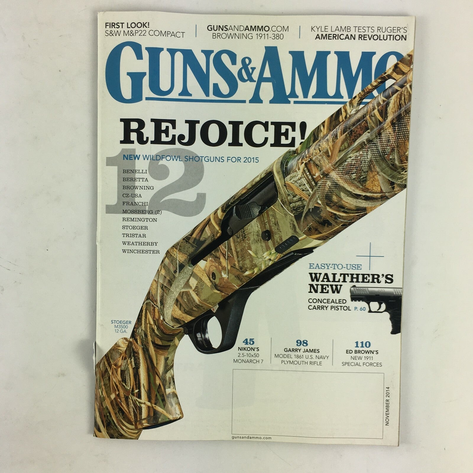 November 2014 Guns & Ammo Magazine Rejoice! Walther's New Garry James Ed Browns