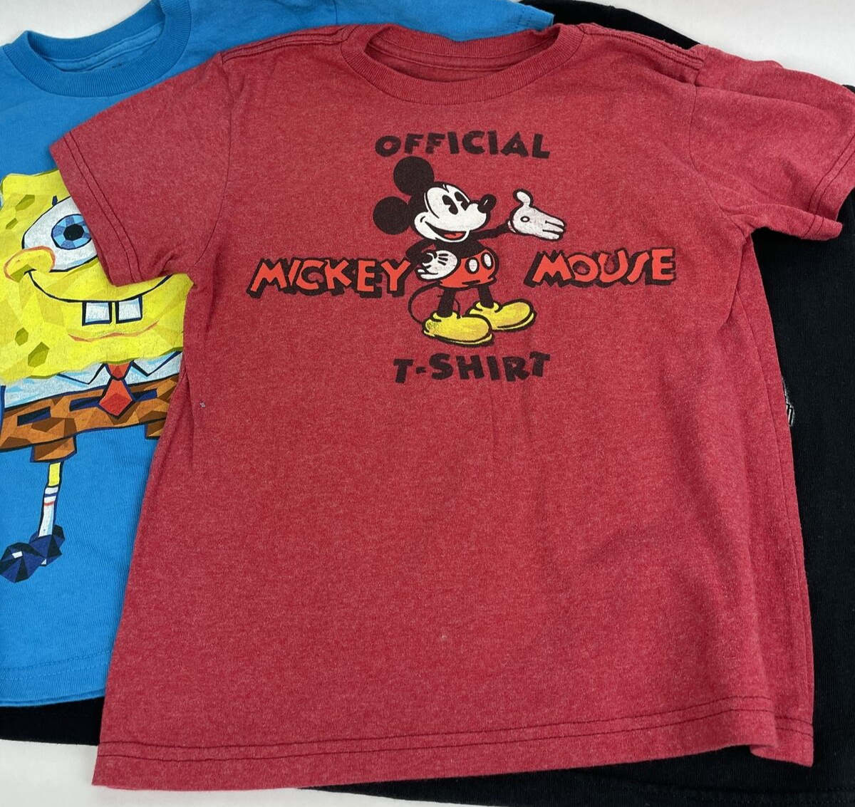 Lot of 4 Kid's Boy's T Shirts Size L7 Disney TMNT Sponge Bob DC Batman Superman