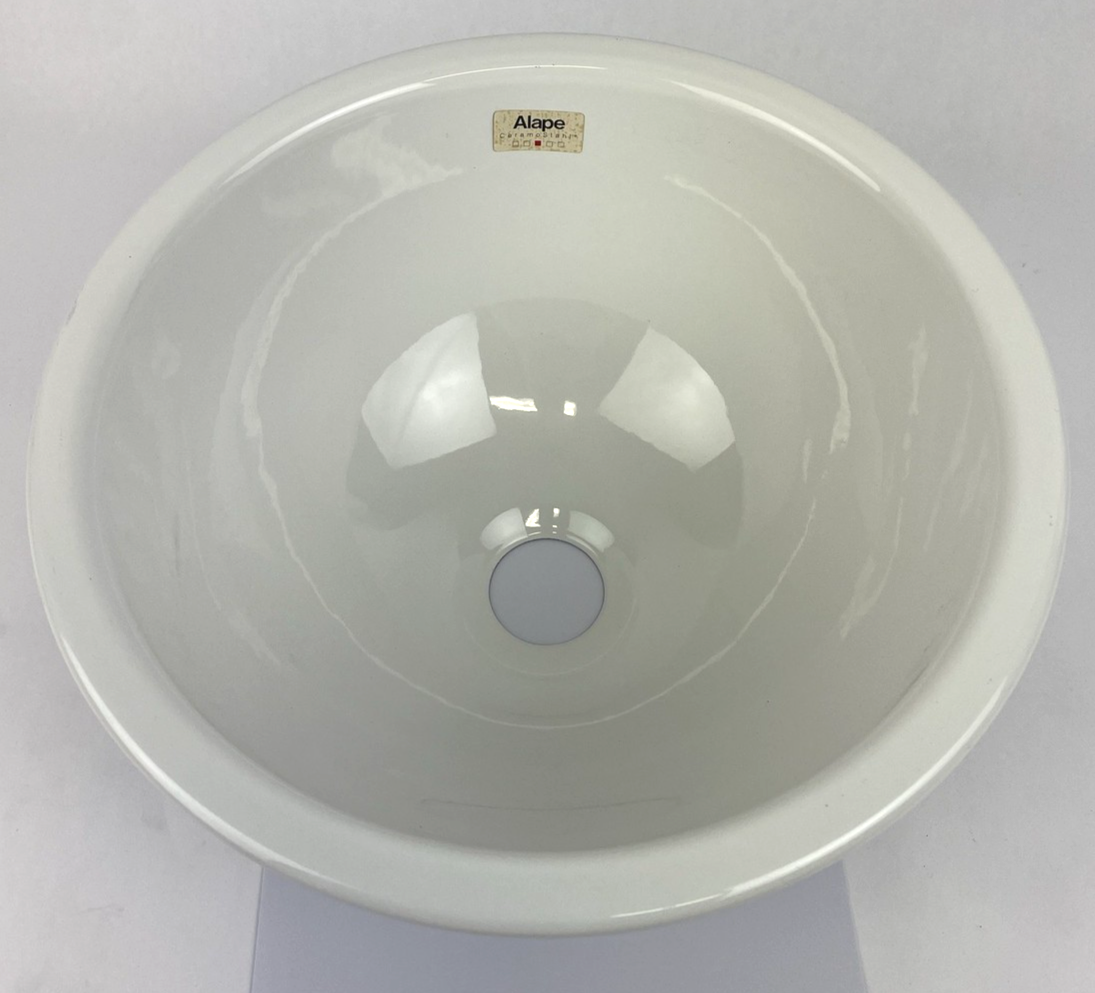 Alape Ceramostahl top mount Bathroom Designer Sink Glossy White OD 15.75" 400mm