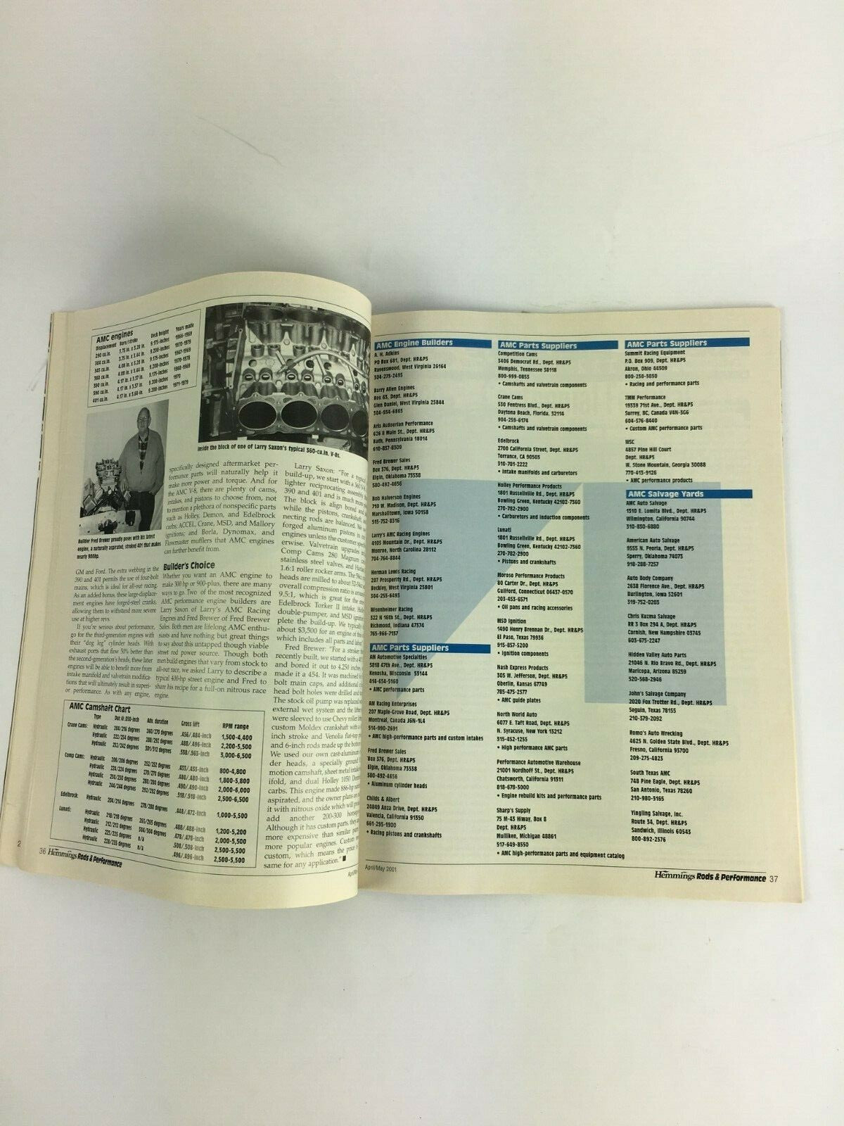 May 2001 Rod & Performance Sweet '39 Forgotten Flyers Alternative Engines