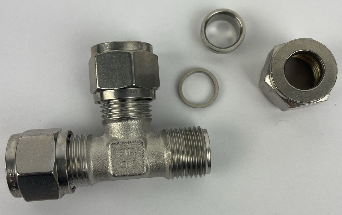 GYROLOK HOKE 1/2" OD TUBE COMPRESS TEE FITTING 316 GRADE STAINLESS STEEL 8TTT316