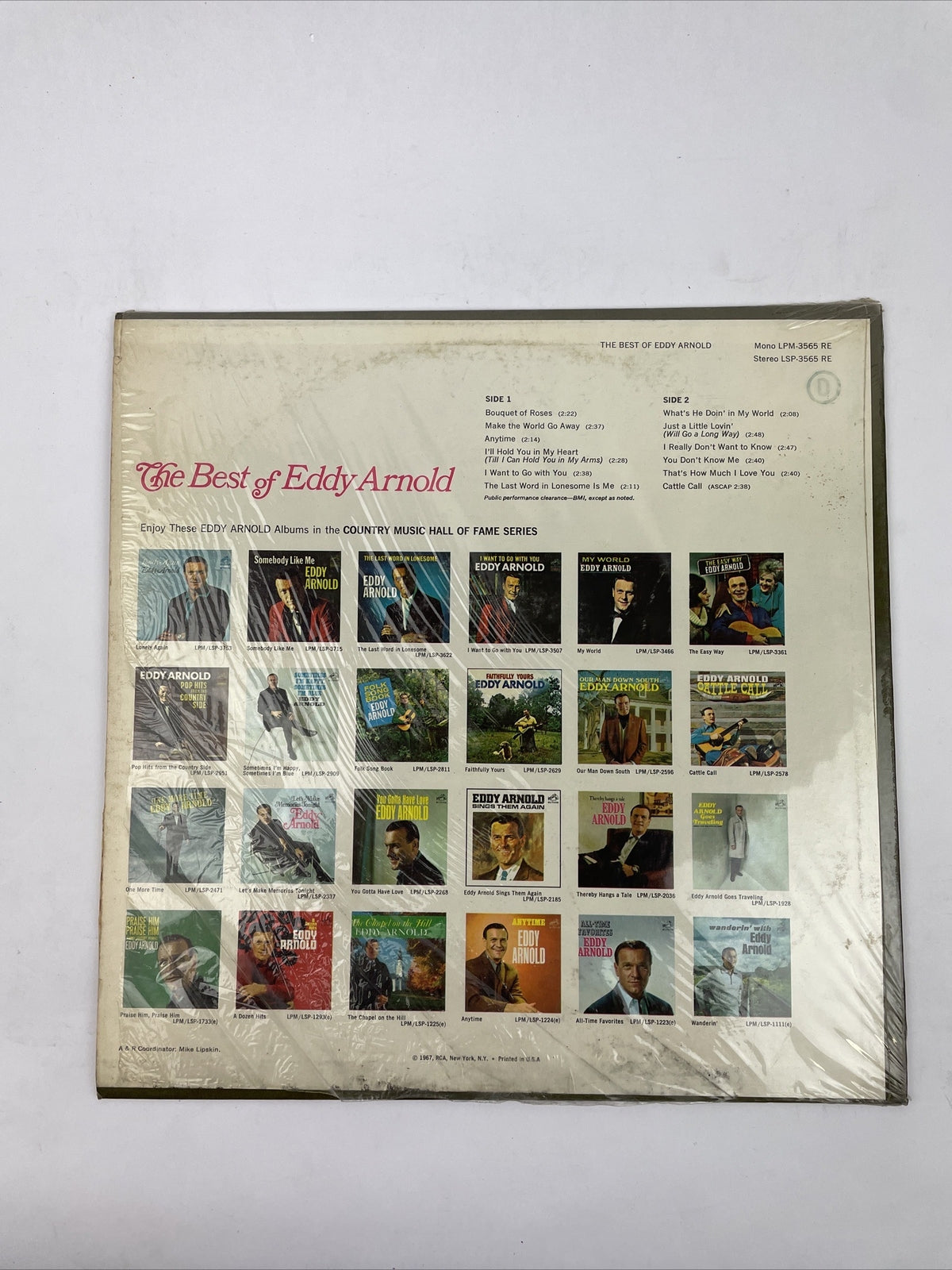 Eddy Arnold " The Best Of  " LP Vinyl Record Album LSP-3565 STEREO - VGC