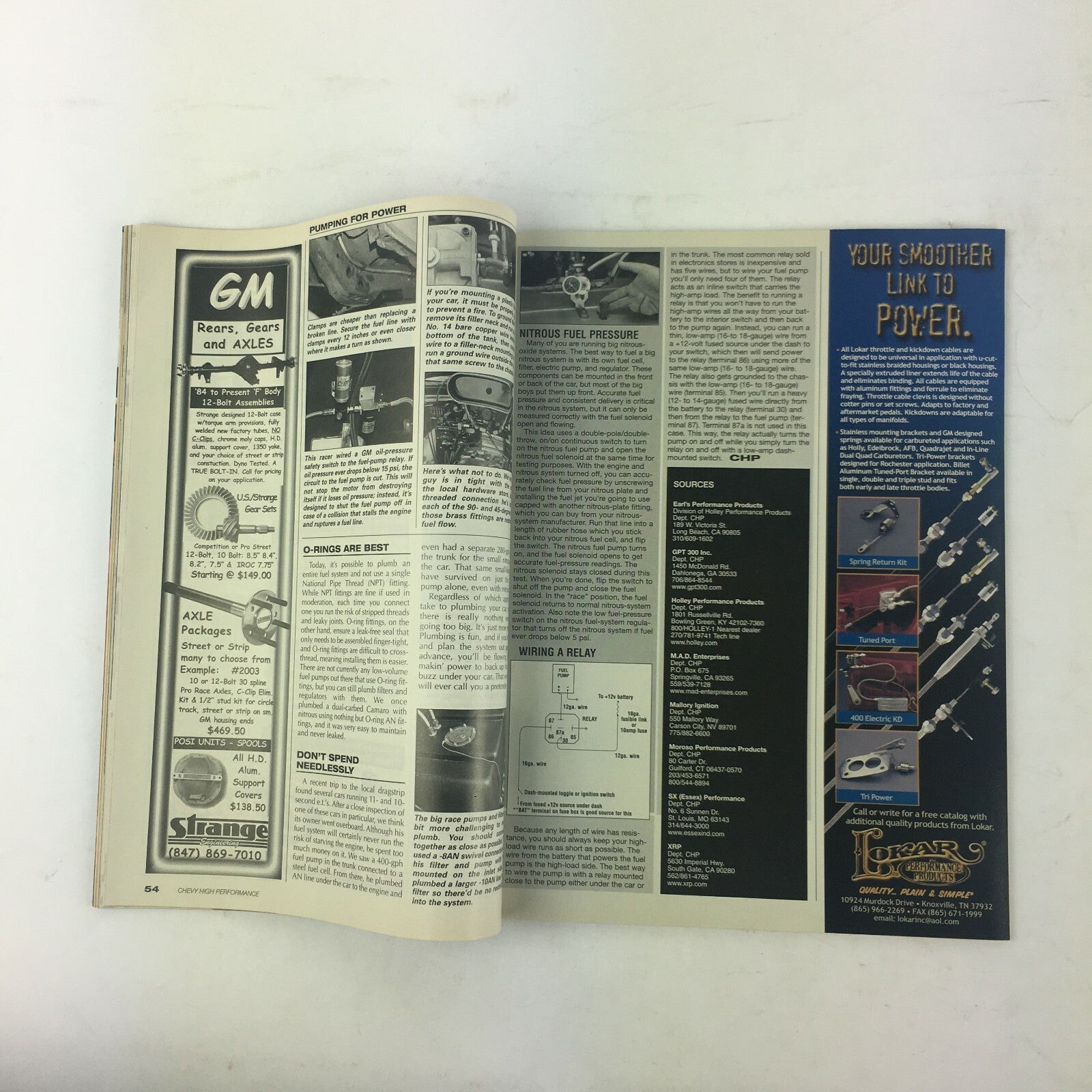 September 2000 Chevy High Perfomance Magazine Shootout! Quater-mile Road Course 