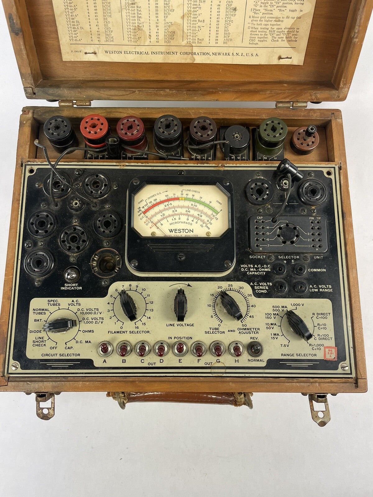 Weston Model 774 TYPE 4 VALVE TUBE TESTER ANALYSER