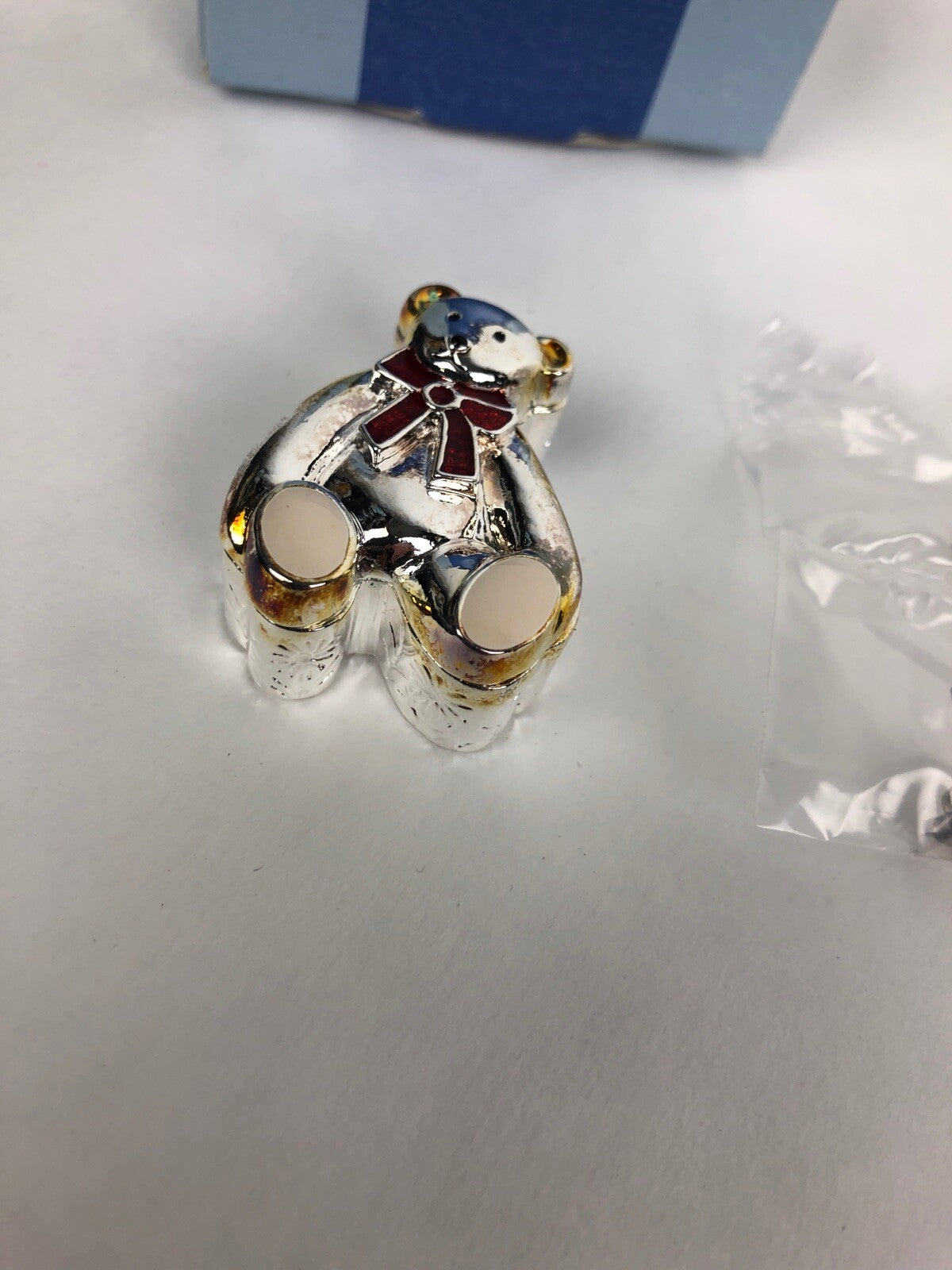 AVON Sterling Silver Teddy Bear Earrings In Trinket Box - Beautiful - FSTSHP