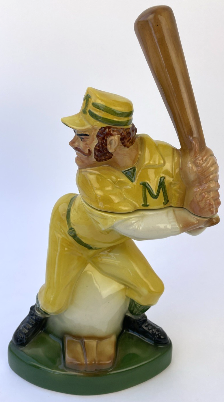 Ezra Brooks 1973 Heritage China Baseball Player Decanter Kentucky Bourbon  #185
