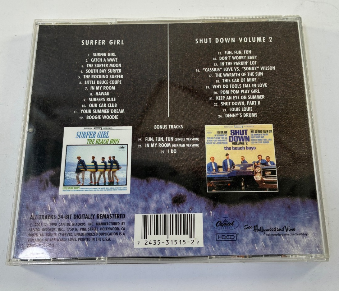 The Beach Boys Surfer Girl Shut Down Vol 2 Capitol CD 2001