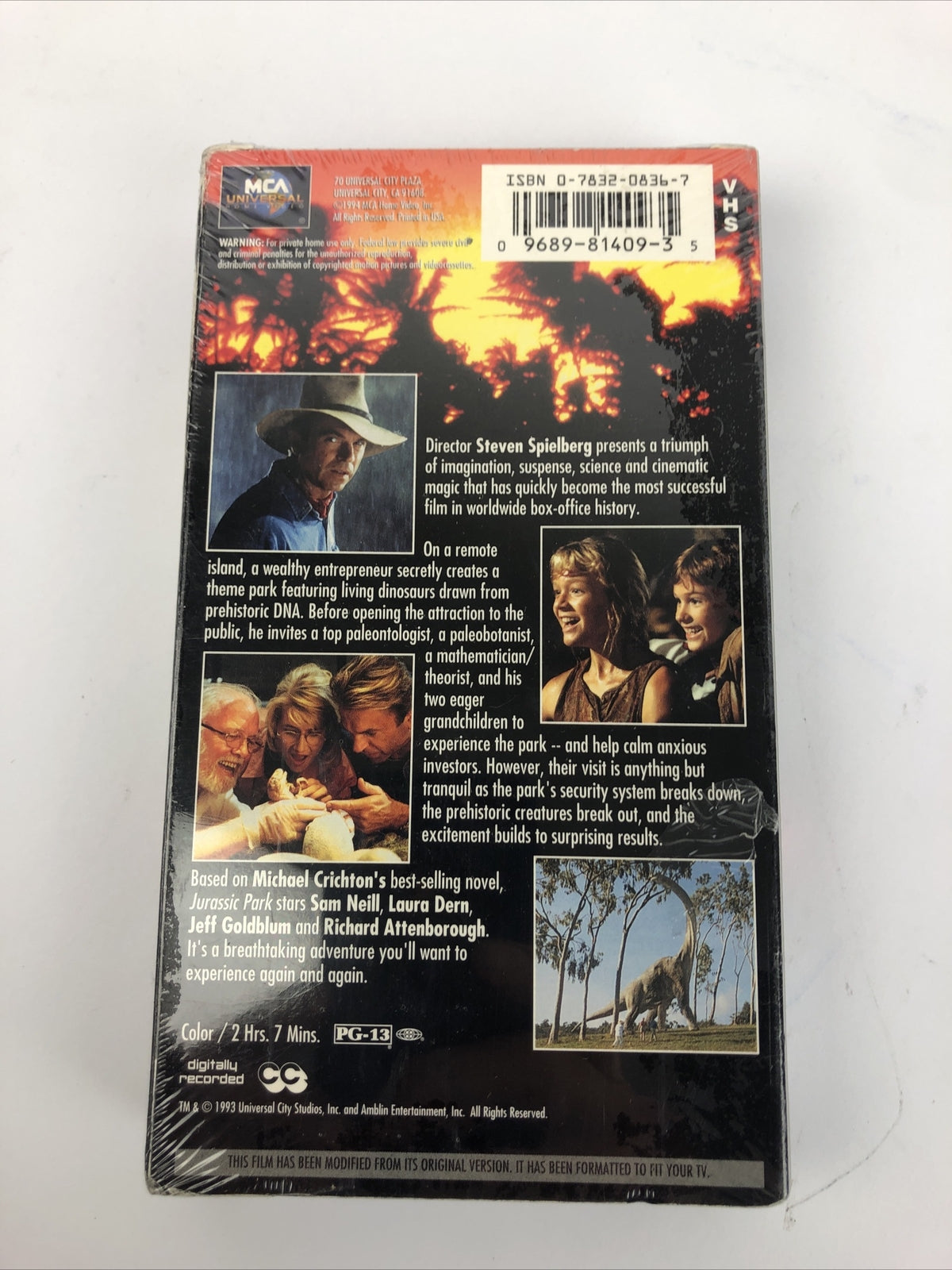 Jurassic Park VHS First Edition FACTORY SEALED Universal Original Spielberg 1993