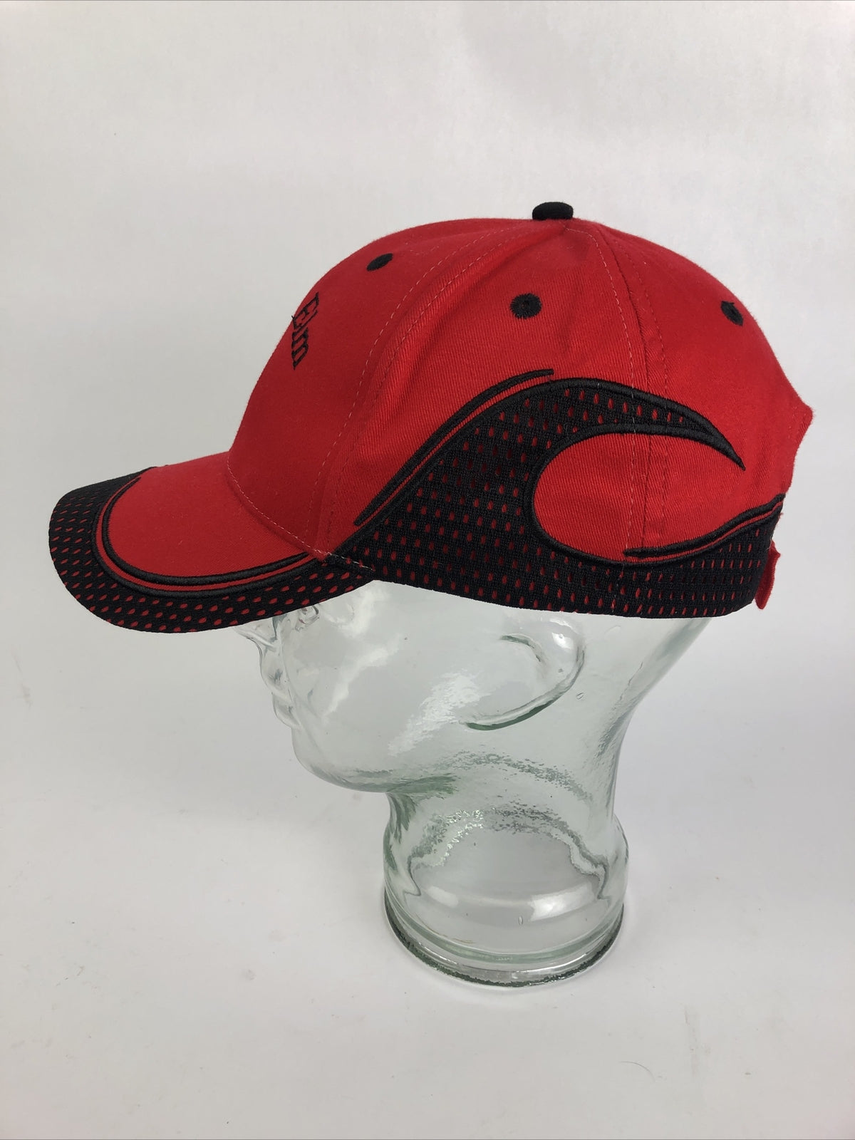Vintage LOGAN ELM High School Braves Hat Hook & Loop Closure RED OSFM OTTO Caps