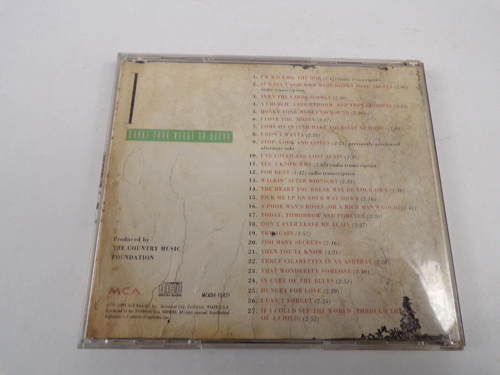 The Patsy Cline Collection Hoaky Tonk Merry Go Round I Love You Honey CD#31