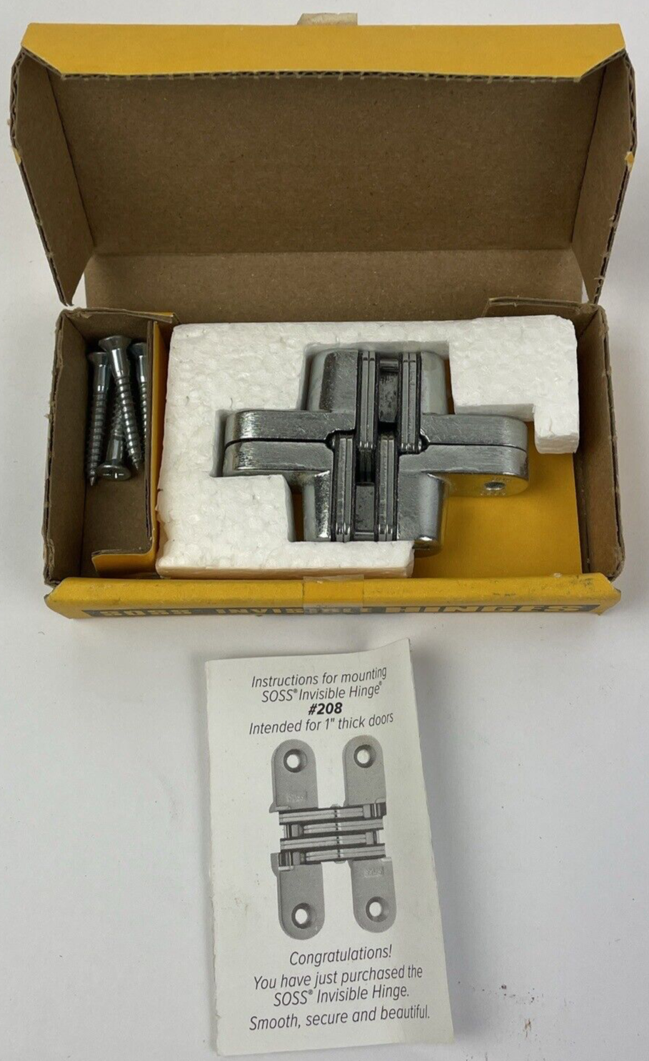Soss 208US26D Invisible Medium Duty Door Hinge - 180° Opening - Single Hinge - S