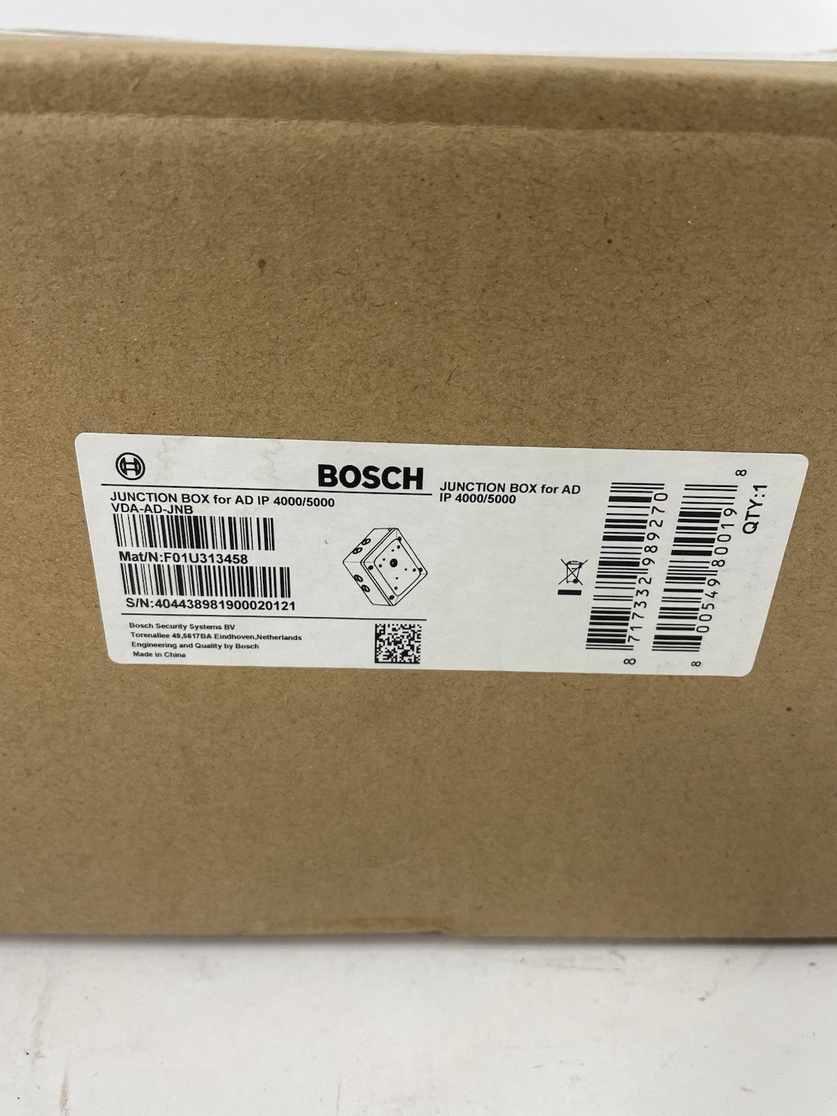 Bosch VDA-AD-JNB Junction Box for AUTODOME IP 4000/5000 Series Camera White