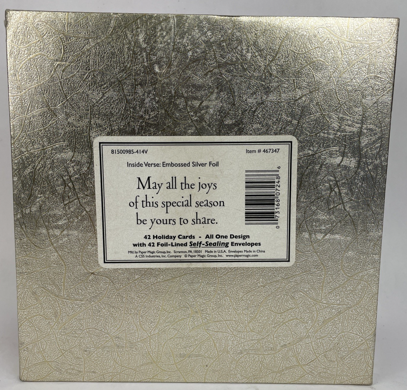Paper Magic Group 42 Christmas Holiday Cards Self Seal Envelopes Snowman w Foil