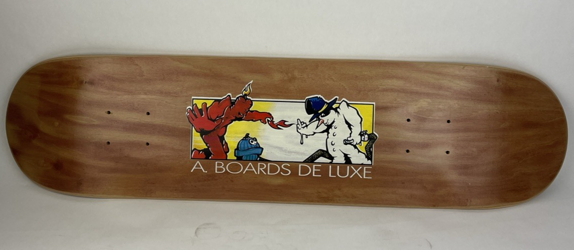 Vintage A. Boards Snowboards France Skateboard Deck Original Flame Boy Wet Willy