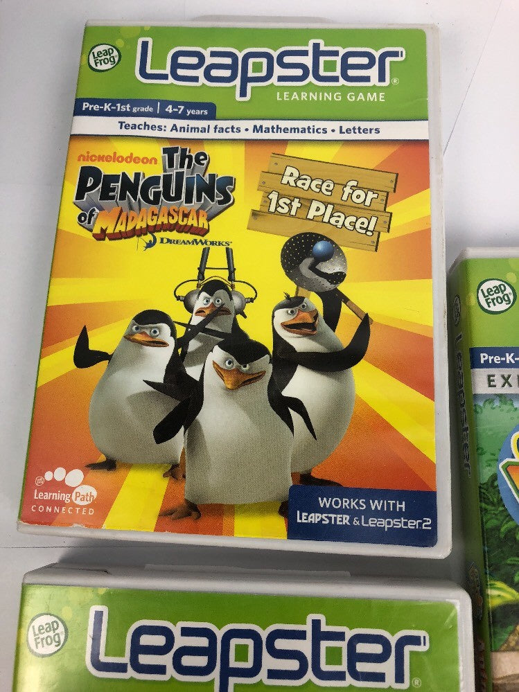 Bundle 3 X Leapster Leapster2 Toy Story 3, Penguins Of Madagascar Go Diego Go VG