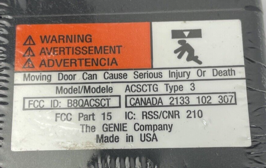 OEM Original Genie ACSCTG Type-3 Button Intellicode Garage Door Remote Control