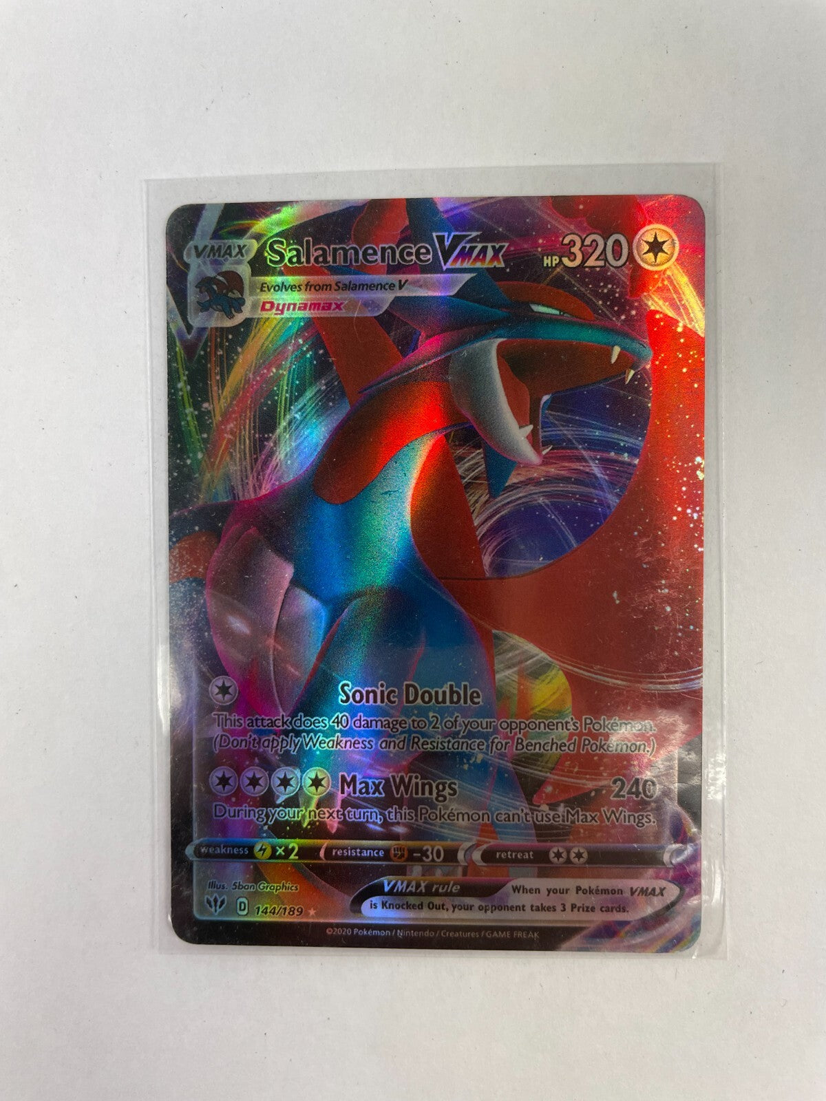 Pokemon Salamence Vmax HP 320 Sonic Double Max Wings 240 144/189