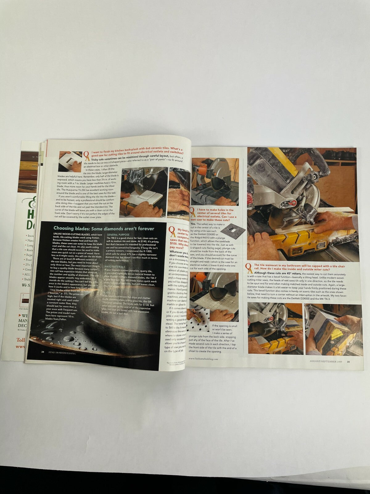 September 2009 Fine Homebuilding Magazine A Remodelers Guide Tile Saws Window #B