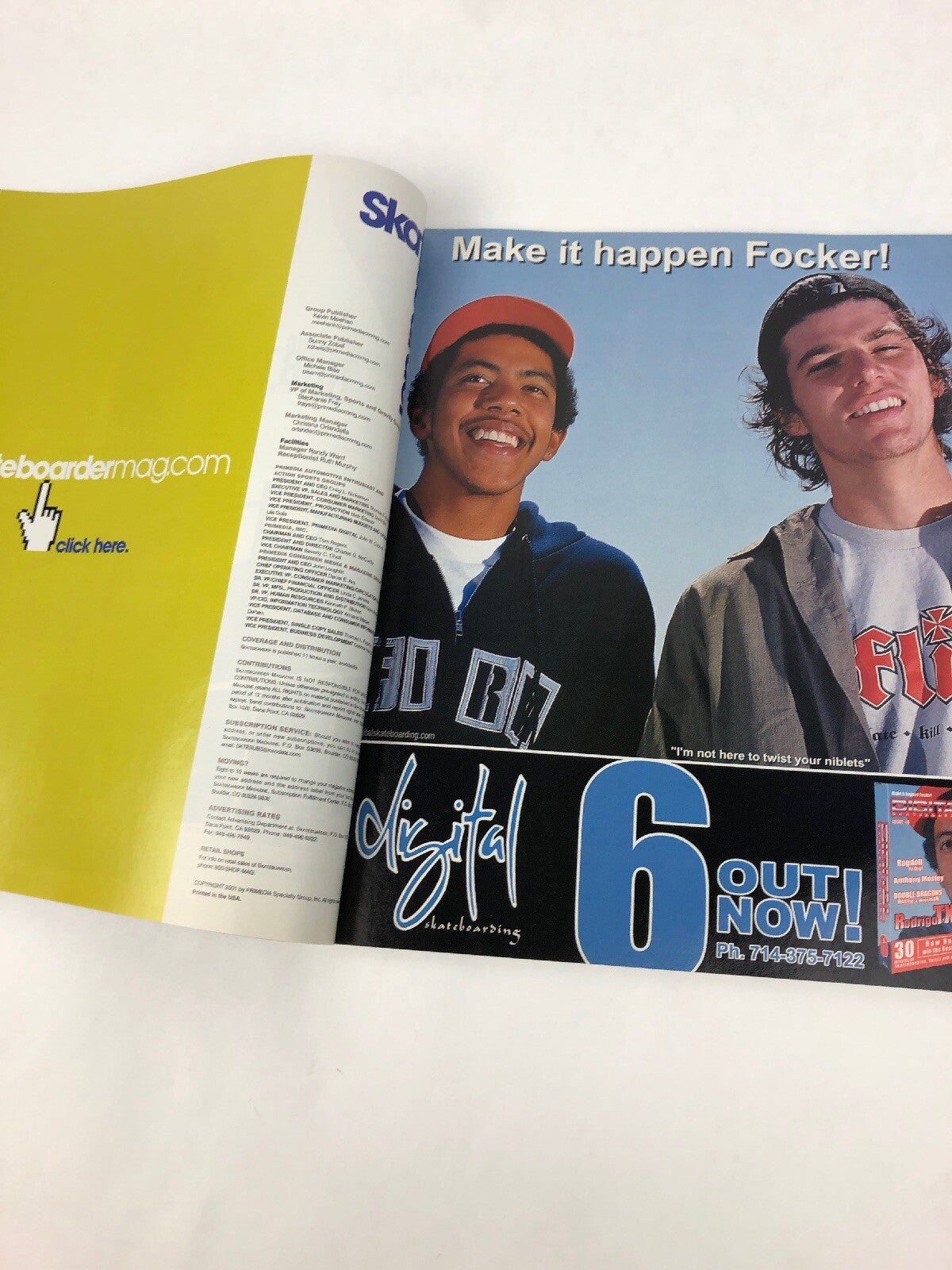 Vintage Skateboarder Magazine January/February 2002 featuring Rocco Berra on the cover.