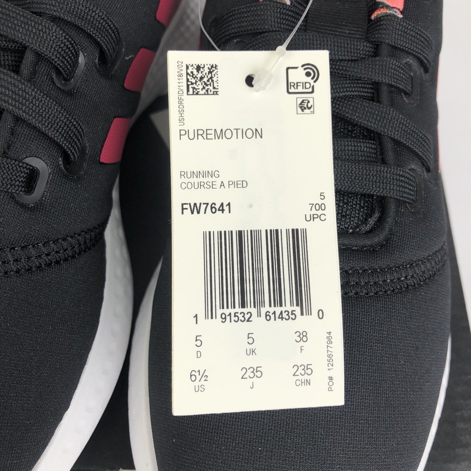 Adidas Womens Size 6.5 Puremotion Running Sneakers Shoes Black / Pink NWT / Box