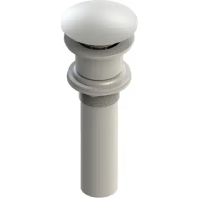 Rubinet 9DPU3WH white exposed lift and turn bathroom sink drain with overflow