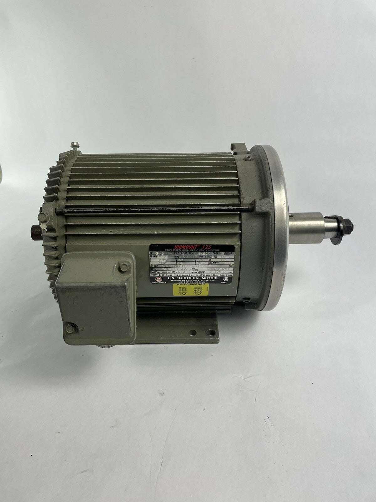 3HP US Motors A896A Unimount 125 Motor 3PH 182T 3490 RPM 208-230/460V