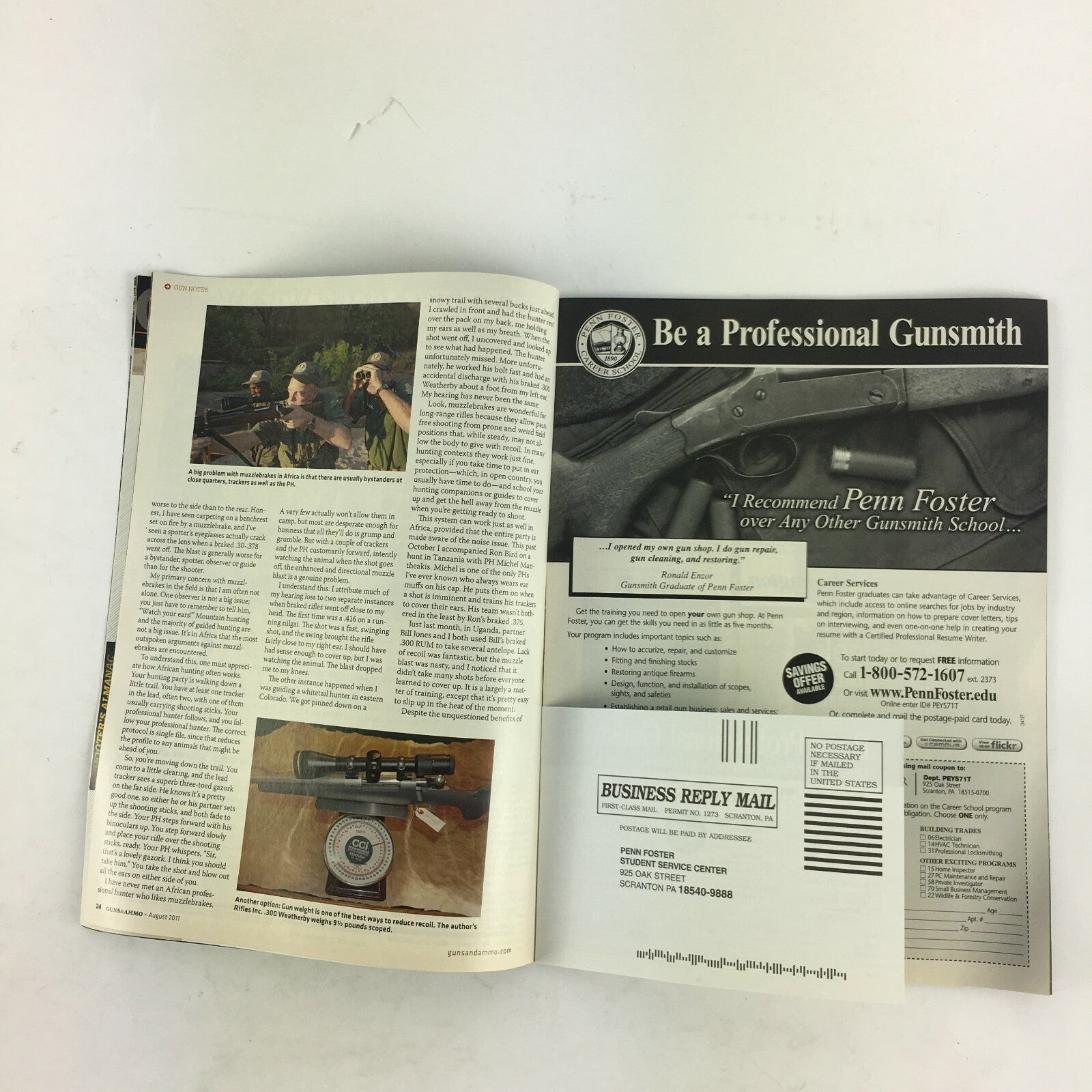 August 2011 Guns & Ammo Magazine 14-Shot Tactical Gewehr 98 vs.SMLE Mark III